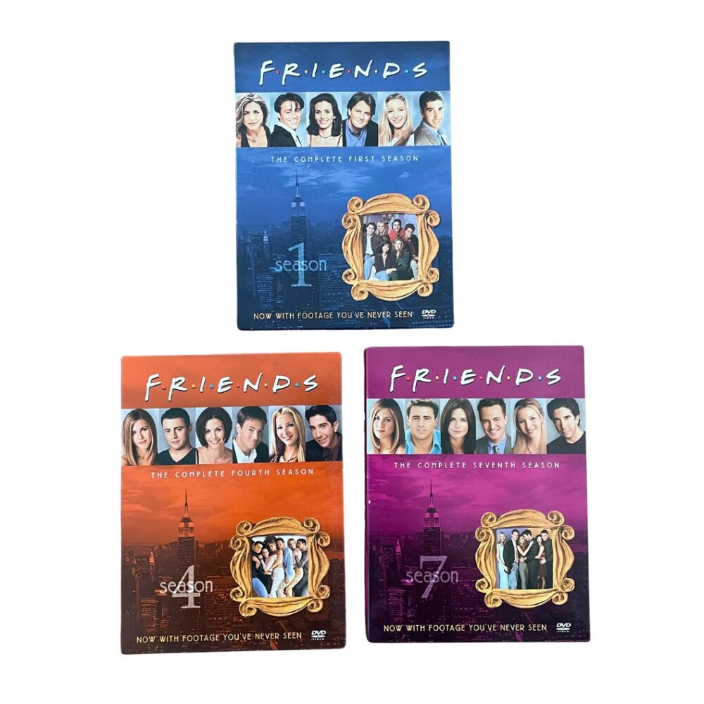Friends DVD TV Show Complete Box Sets Seasons 1,4,7 VERY GOOD 12 Discs
